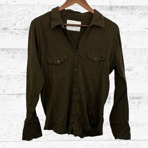Dark Olive Long Sleeve Women's Shirt